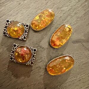 Elegant Amber set in Silver